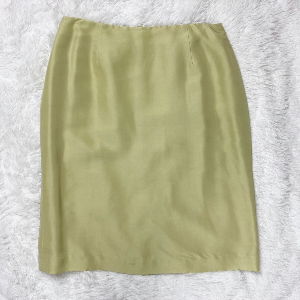 DONNA MORGAN 100% Silk Spring Green Lined Skirt 16